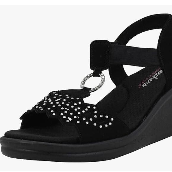 Skechers Cali Rumbles Queen B Wedge Memory Foam Sandal size 7.5 - Picture 1 of 7